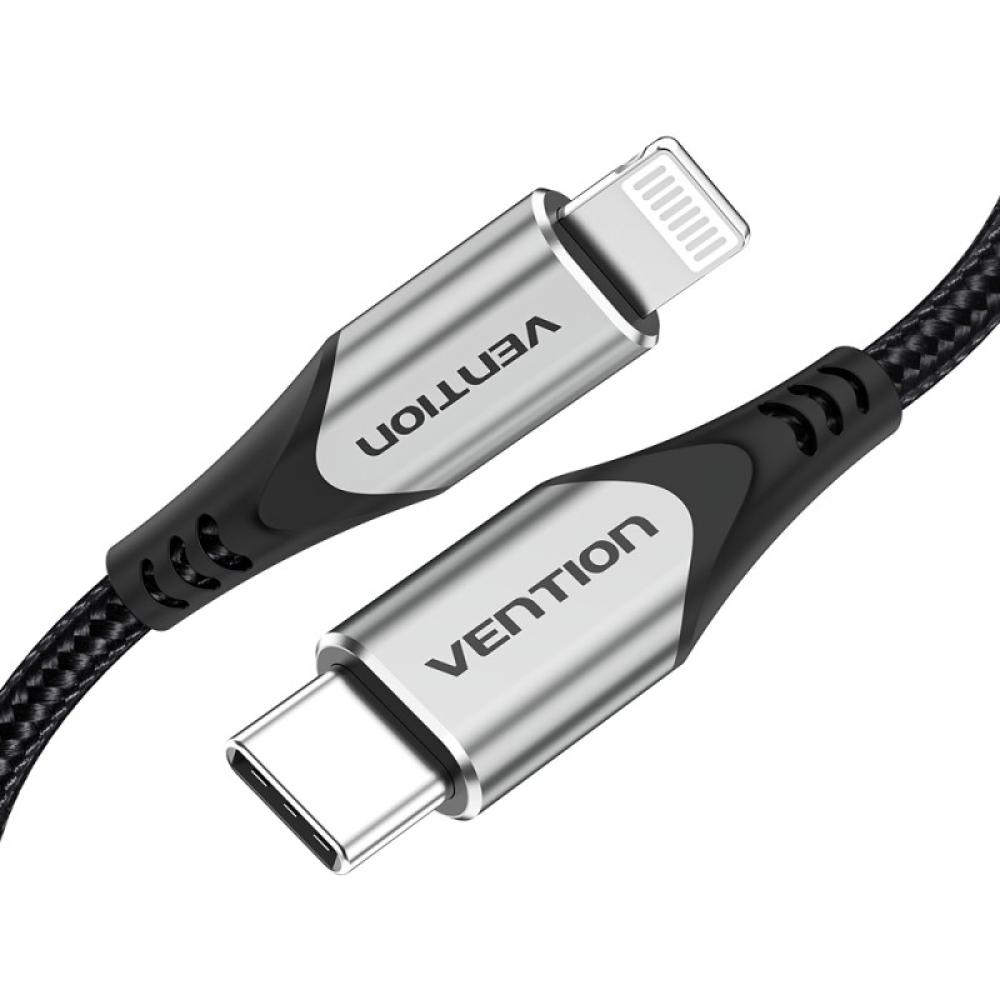 Vention - Cable USB 2.0 Tipo-C Lightning TACHF/ USB Tipo-C Macho - Lightning Macho/ 1m/ Gris