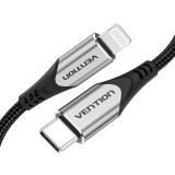 Vention - Cable USB 2.0 Tipo-C Lightning TACHF/ USB Tipo-C Macho - Lightning Macho/ 1m/ Gris