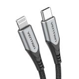 Vention - Cable USB 2.0 Tipo-C Lightning TACHF/ USB Tipo-C Macho - Lightning Macho/ 1m/ Gris