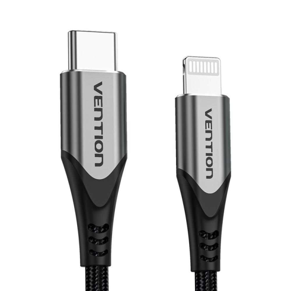 Vention - Cable USB 2.0 Tipo-C Lightning TACHF/ USB Tipo-C Macho - Lightning Macho/ 1m/ Gris