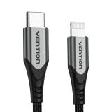 Vention - Cable USB 2.0 Tipo-C Lightning TACHF/ USB Tipo-C Macho - Lightning Macho/ 1m/ Gris