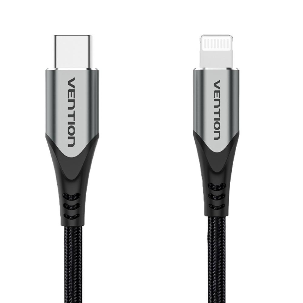 Vention - Cable USB 2.0 Tipo-C Lightning TACHF/ USB Tipo-C Macho - Lightning Macho/ 1m/ Gris