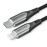 Vention - Cable USB 2.0 Tipo-C Lightning TACHF/ USB Tipo-C Macho - Lightning Macho/ 1m/ Gris