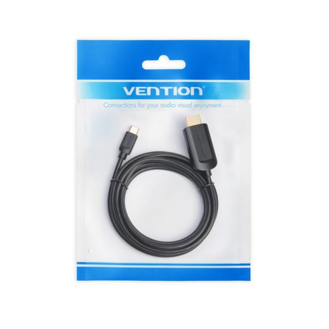 Vention - Cable Conversor HDMI 1.4 4K CGUBG/ USB Tipo-C Macho - HDMI Macho/ 1.5m/ Negro