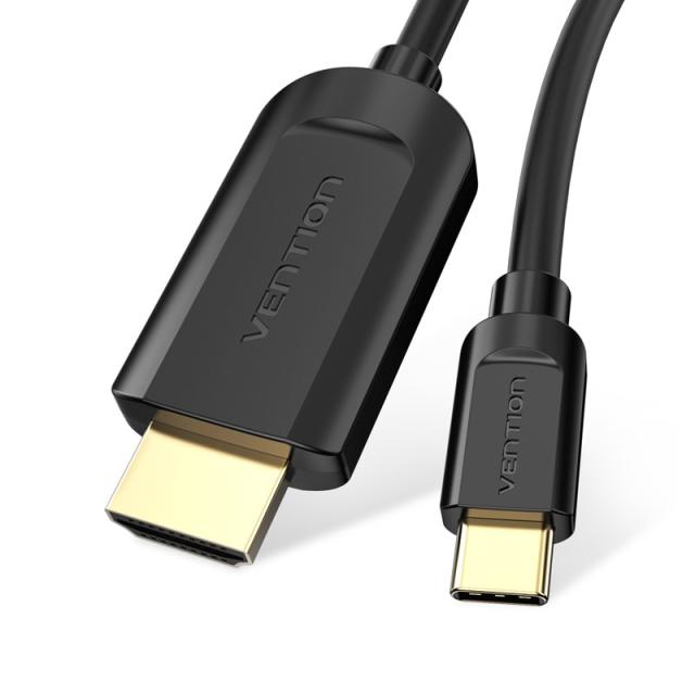 Vention - Cable Conversor HDMI 1.4 4K CGUBG/ USB Tipo-C Macho - HDMI Macho/ 1.5m/ Negro