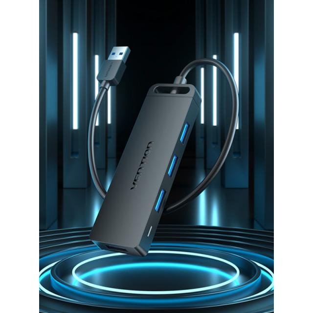 Vention - Hub USB 3.0 CHLBB/ 4xUSB/ 1xMicroUSB PD