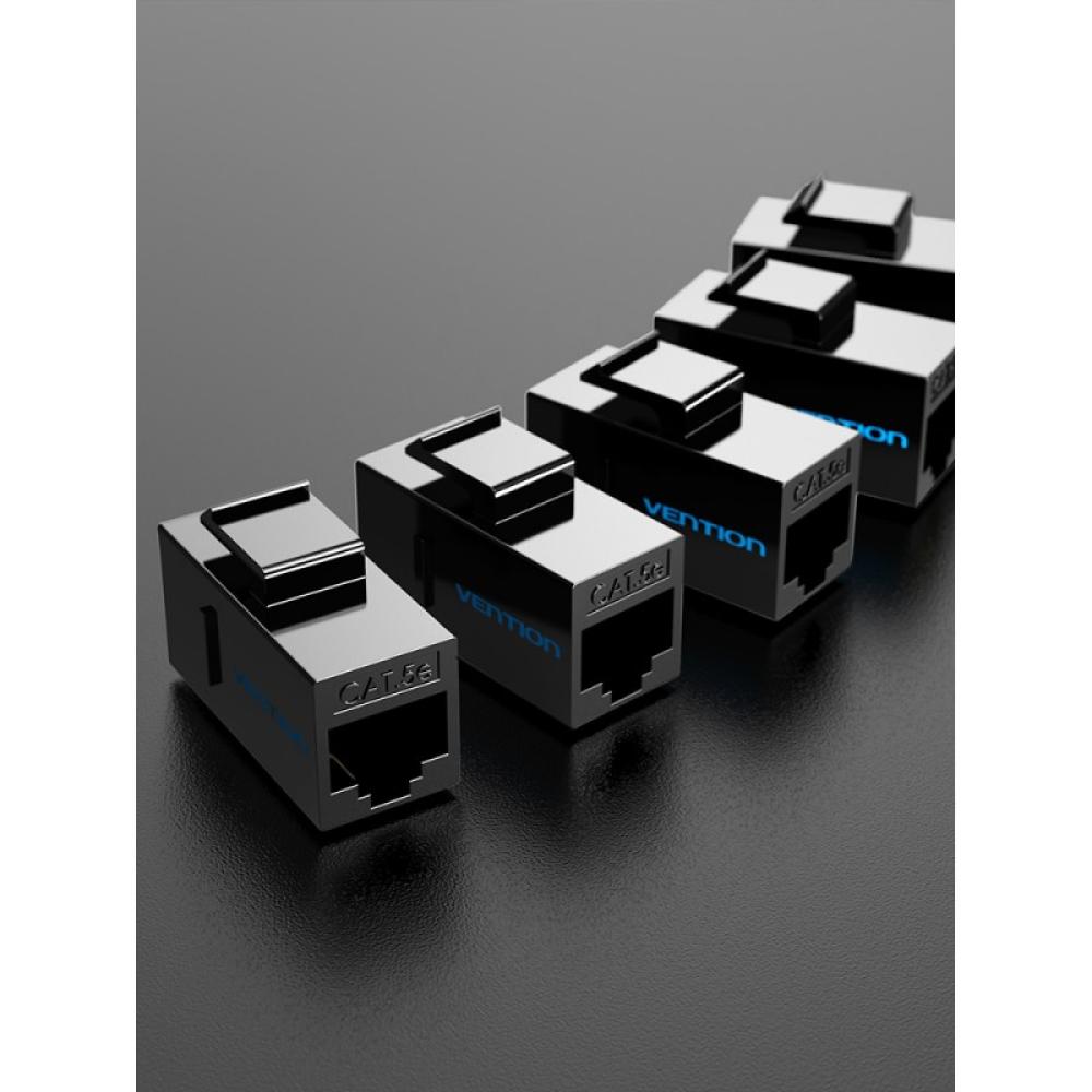 Vention - Adaptador Conector RJ45 VDD-B07-B Cat5e UTP/ RJ45 Hembra - RJ45 Hembra/ Negro