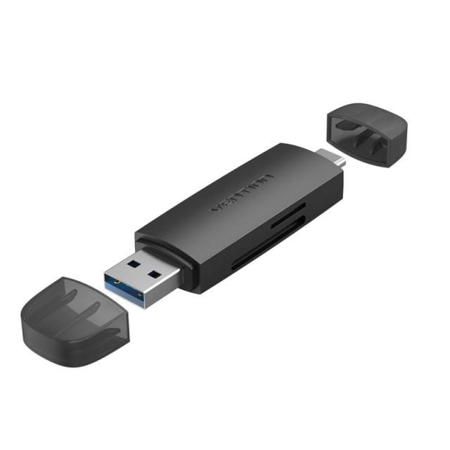 Vention - Lector de Tarjetas Externo CLKB0/ USB 3.0 y USB Tipo-C