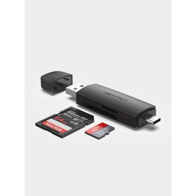 Vention - Lector de Tarjetas Externo CLKB0/ USB 3.0 y USB Tipo-C