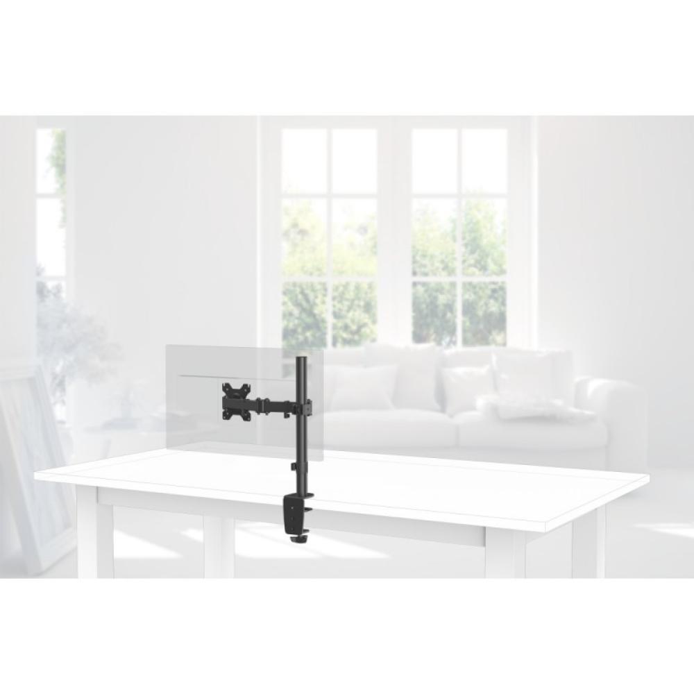Hama - Soporte Monitor de 13" a 32" con 1 Brazo (VESA 75x75-100x100, Inclinación +45°/-45°, Giro 180°, hasta 10kg, Ajustable en