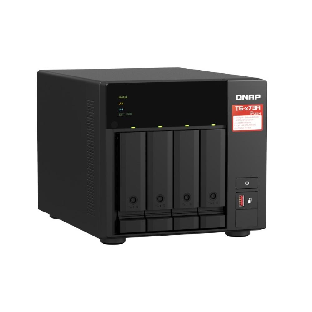 QNAP - TS-473A + QSW-1105-5T Bundle Pack NAS Torre Ryzen Embedded V1500B 8 GB DDR4 0 TB QNAP Turbo System Negro