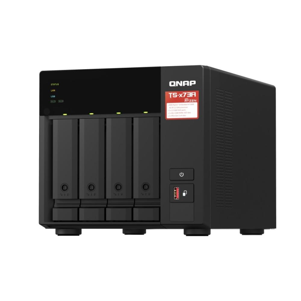 QNAP - TS-473A + QSW-1105-5T Bundle Pack NAS Torre Ryzen Embedded V1500B 8 GB DDR4 0 TB QNAP Turbo System Negro
