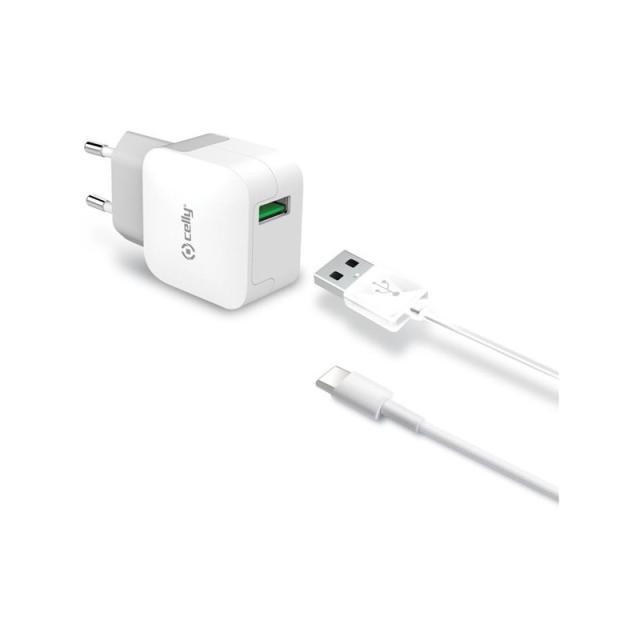 Celly - TCUSBLIGHT cargador de dispositivo móvil Blanco Interior