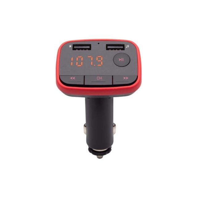 Savio - TR-10 transmisor FM 87 - 108 MHz Bluetooth/USB Negro, Rojo