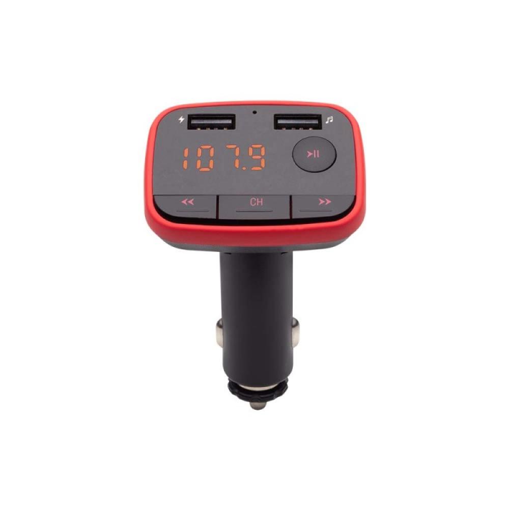 Savio - TR-10 transmisor FM 87 - 108 MHz Bluetooth/USB Negro, Rojo