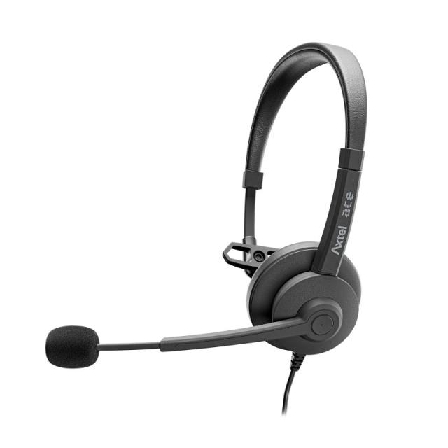 Axtel - AXH-ACEUCM auricular y casco Auriculares Alámbrico Diadema Oficina/Centro de llamadas USB Type-C / USB Type-A Negro