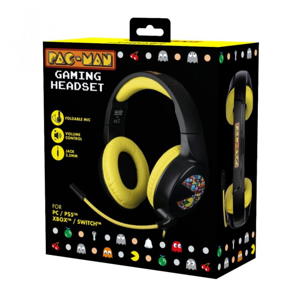 Konix - PacMan Auriculares Alámbrico Diadema Juego USB tipo A Negro, Amarillo