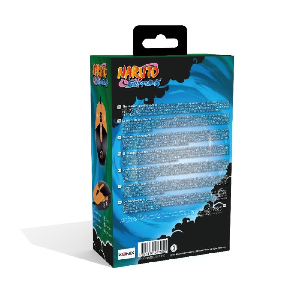 Konix - Naruto KX GAMING MOUSE ratón Juego Ambidextro USB tipo A Óptico 3600 DPI
