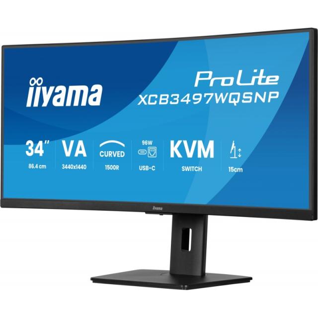 iiyama - ProLite XCB3497WQSNP-B1 pantalla para PC 86,4 cm (34") 3440 x 1440 Pixeles UltraWide Quad HD LED Negro