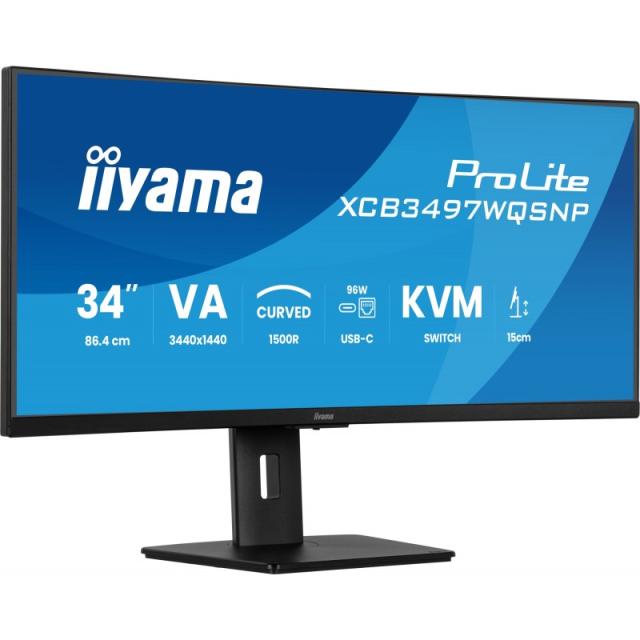 iiyama - ProLite XCB3497WQSNP-B1 pantalla para PC 86,4 cm (34") 3440 x 1440 Pixeles UltraWide Quad HD LED Negro