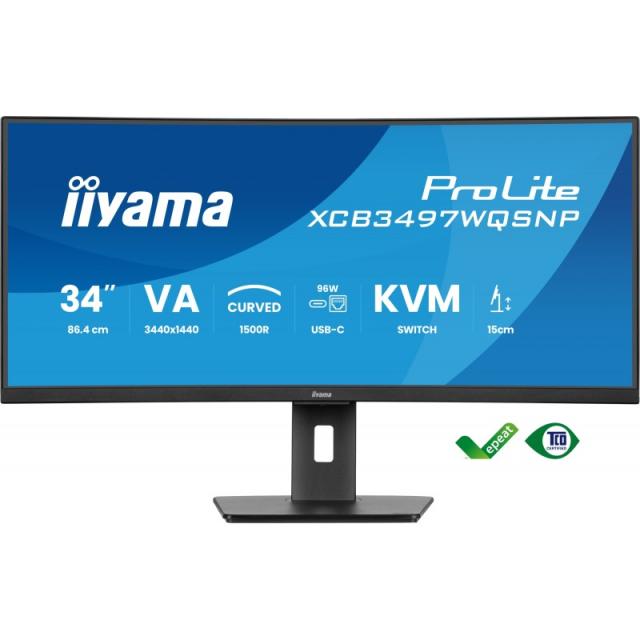 iiyama - ProLite XCB3497WQSNP-B1 pantalla para PC 86,4 cm (34") 3440 x 1440 Pixeles UltraWide Quad HD LED Negro