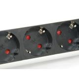 Equip - 333304 unidad de distribución de energía (PDU) 3 salidas AC Negro, Plata