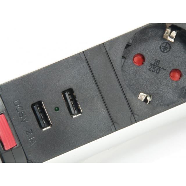 Equip - 333304 unidad de distribución de energía (PDU) 3 salidas AC Negro, Plata