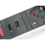 Equip - 333304 unidad de distribución de energía (PDU) 3 salidas AC Negro, Plata