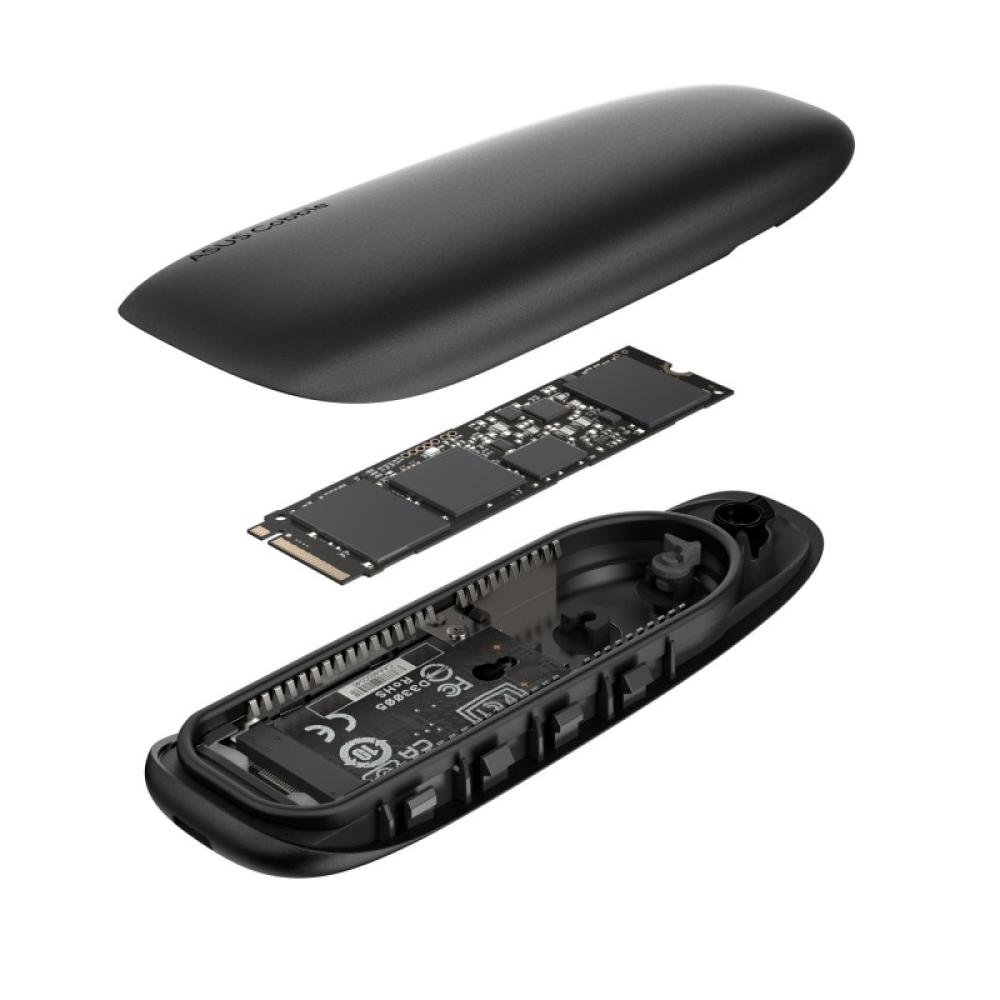 ASUS - COBBLE Black (ESD-A1A/BLK) Caja externa para unidad de estado sólido (SSD) Negro M.2