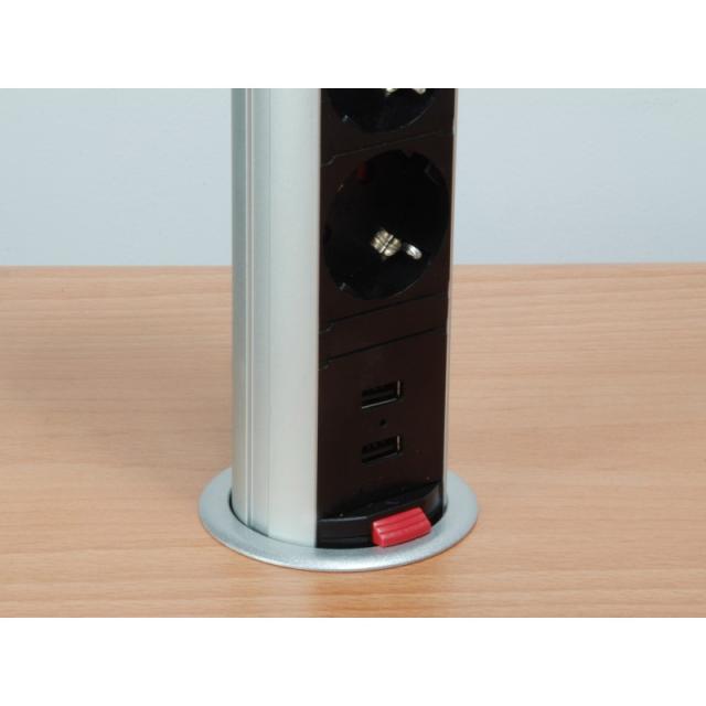 Equip - 333304 unidad de distribución de energía (PDU) 3 salidas AC Negro, Plata