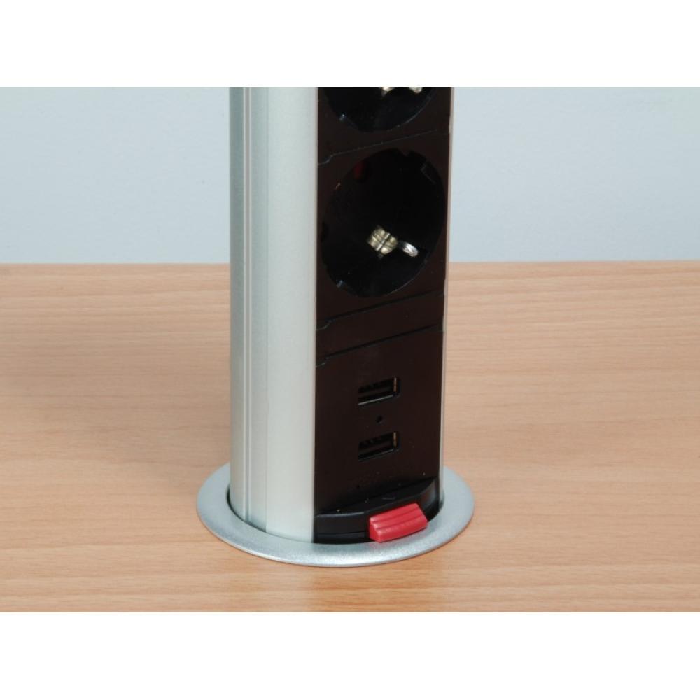 Equip - 333304 unidad de distribución de energía (PDU) 3 salidas AC Negro, Plata