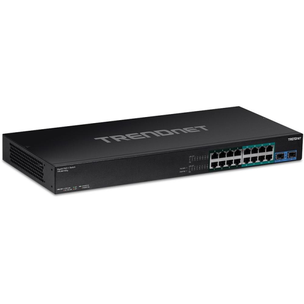 Trendnet - TPE-BG182G switch No administrado Gigabit Ethernet (10/100/1000) Energía sobre Ethernet (PoE) 1U Negro