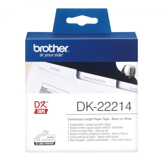Brother - DK-22214 cinta para impresora de etiquetas Negro sobre blanco