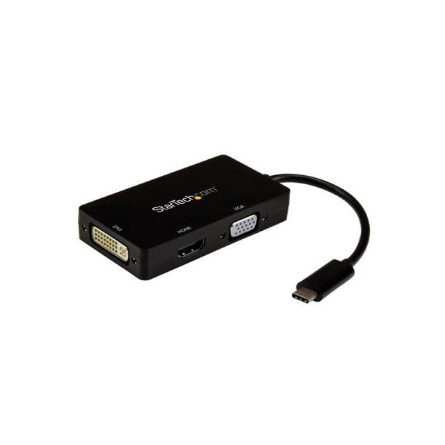 StarTech.com - Adaptador USB-C de Vídeo Multipuertos - 3en1 - 4K 30Hz - Negro