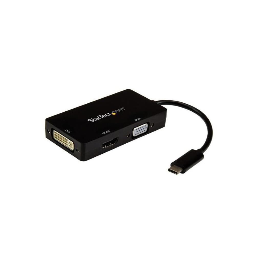 StarTech.com - Adaptador USB-C de Vídeo Multipuertos - 3en1 - 4K 30Hz - Negro