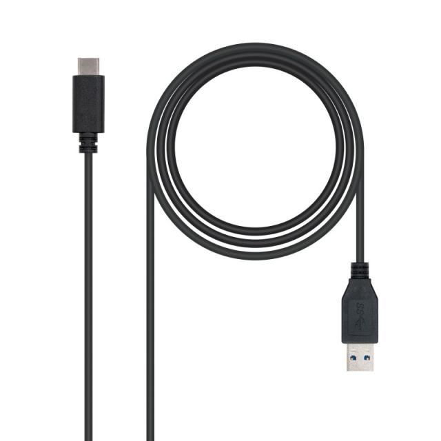 Nanocable - USB 3.1, 1m cable USB USB 3.2 Gen 2 (3.1 Gen 2) USB C USB A Negro