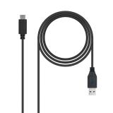 Nanocable - USB 3.1, 1m cable USB USB 3.2 Gen 2 (3.1 Gen 2) USB C USB A Negro
