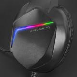 Mars Gaming - MH122 Negro, Cascos Gaming FRGB Over Ear con Micrófono, Sonido HiFi, Cancelación de Sonido, Ultraligeros, PS4 PS5