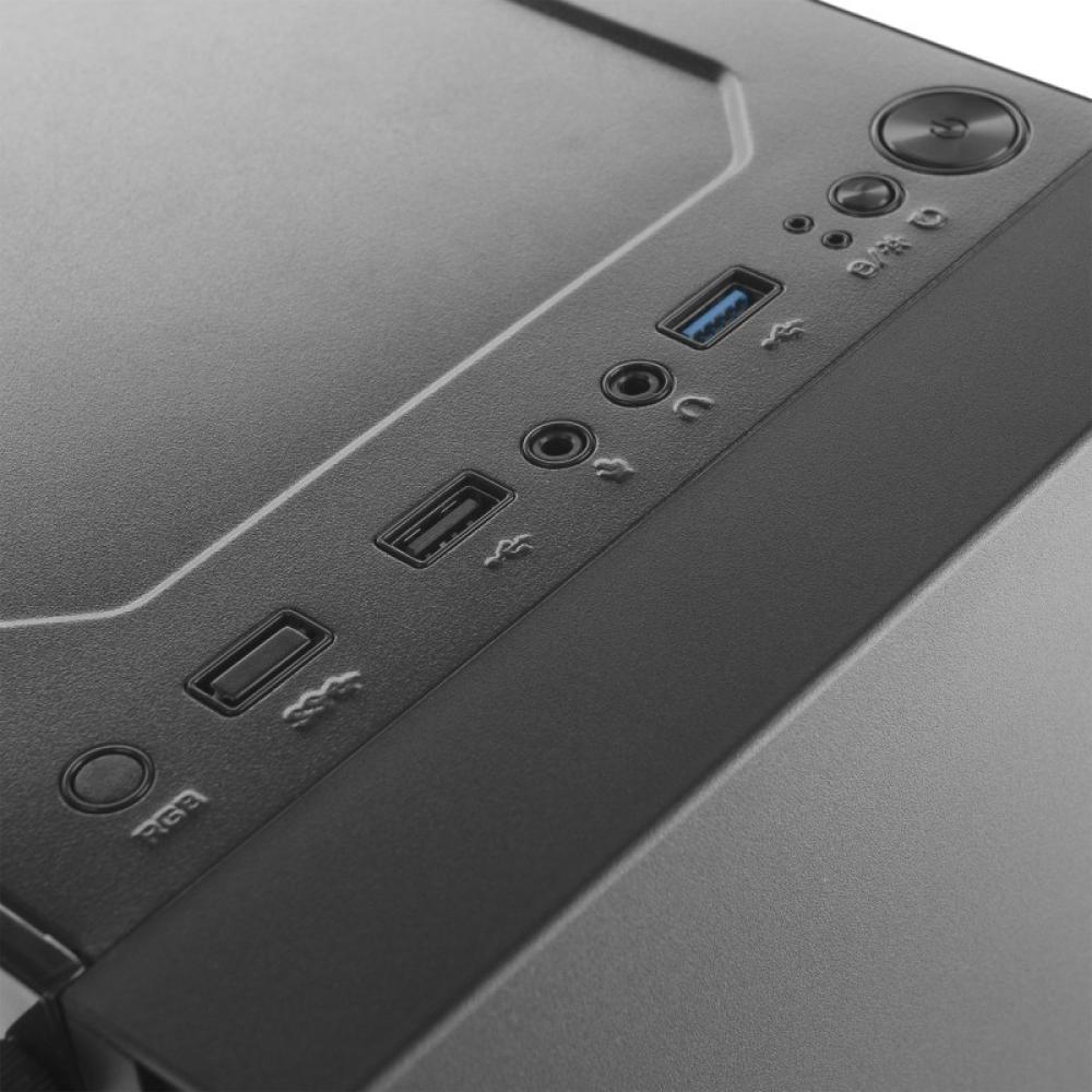 Mars Gaming - MCN2, Caja PC Gaming ATX, Ventana Lateral Completa, Rejilla Delantera, Diseño Cámara Dual, Ventilador Trasero 12cm