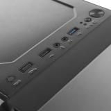 Mars Gaming - MCN2, Caja PC Gaming ATX, Ventana Lateral Completa, Rejilla Delantera, Diseño Cámara Dual, Ventilador Trasero 12cm