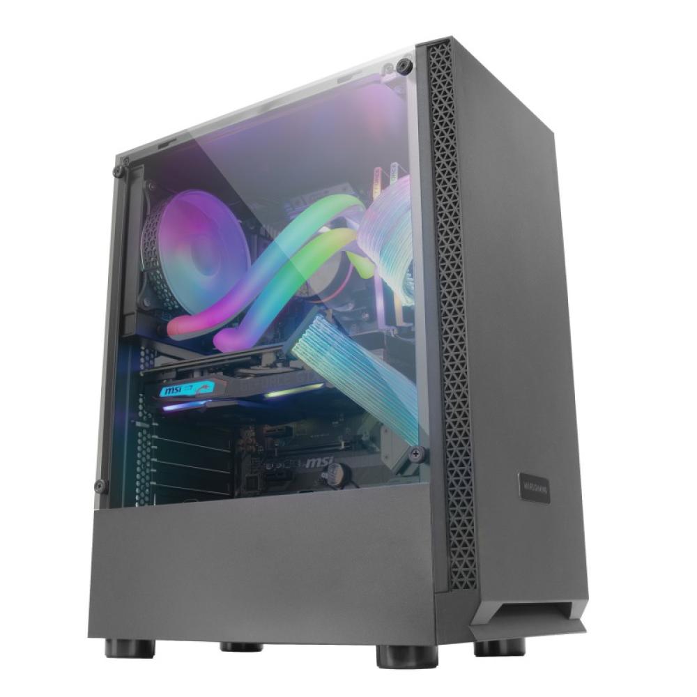 Mars Gaming - MCN2, Caja PC Gaming ATX, Ventana Lateral Completa, Rejilla Delantera, Diseño Cámara Dual, Ventilador Trasero 12cm