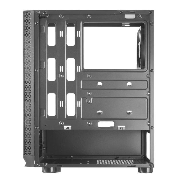 Mars Gaming - MCN2, Caja PC Gaming ATX, Ventana Lateral Completa, Rejilla Delantera, Diseño Cámara Dual, Ventilador Trasero 12cm