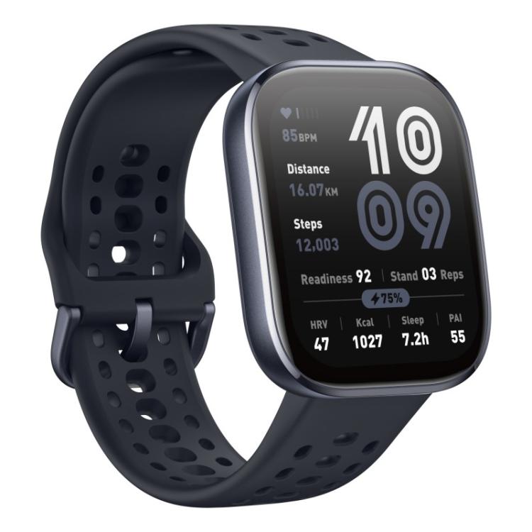 Amazfit - Bip 6 Black 5 cm (1.97") AMOLED Digital 390 x 450 Pixeles Pantalla táctil Negro GPS (satélite)