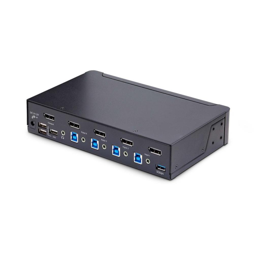 StarTech.com - Switch Conmutador KVM DisplayPort de 4 Puertos - 8K60/4K144 - para Un Monitor - DP 1.4 - 2x USB 3.0 - 4x USB 2.0
