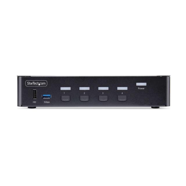 StarTech.com - Switch Conmutador KVM DisplayPort de 4 Puertos - 8K60/4K144 - para Un Monitor - DP 1.4 - 2x USB 3.0 - 4x USB 2.0