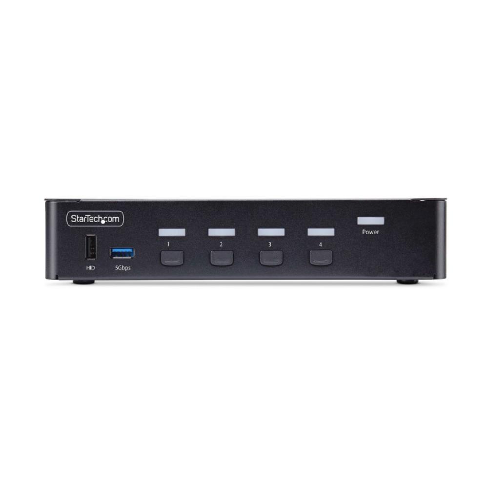 StarTech.com - Switch Conmutador KVM DisplayPort de 4 Puertos - 8K60/4K144 - para Un Monitor - DP 1.4 - 2x USB 3.0 - 4x USB 2.0