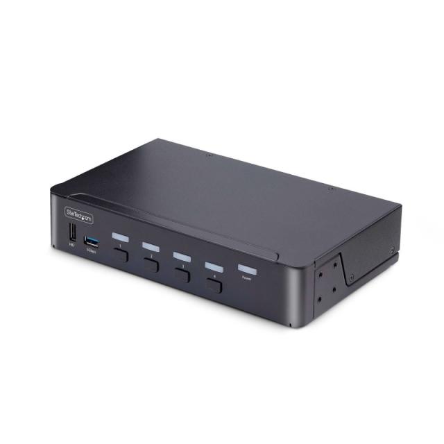 StarTech.com - Switch Conmutador KVM DisplayPort de 4 Puertos - 8K60/4K144 - para Un Monitor - DP 1.4 - 2x USB 3.0 - 4x USB 2.0