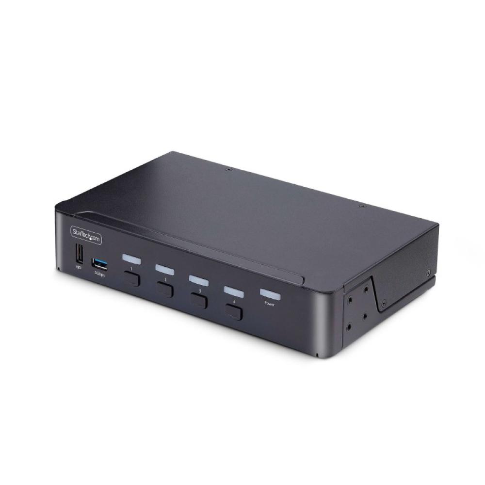 StarTech.com - Switch Conmutador KVM DisplayPort de 4 Puertos - 8K60/4K144 - para Un Monitor - DP 1.4 - 2x USB 3.0 - 4x USB 2.0