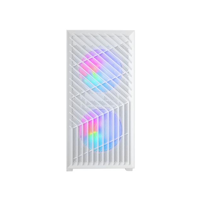 Mars Gaming - MC- VORTEX, Caja Gaming MicroATX, Frontal Mesh Geométrico, Ventana Lateral Cristal Templado, 3x Ventil - MCVORTEXW