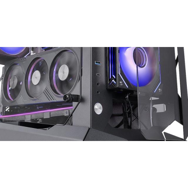 Mars Gaming - MC-EDGE, Caja Gaming ATX, Diseño Open Air, Triple Panel Cristal Templado, Semitorre PC Soporte Refrigerac - MCEDGE